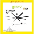 Kipas Siling inovo TITANIUM 72 - 8 Blade, DC Motor, Matt Black, 5 Tahun Jaminan Motor