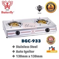 Butterfly BGC-933 Dapur Gas Stainless Steel 2 Burner untuk Kegunaan Rumah