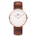 Daniel Wellington Classic St Mawes DW00100545 - Jam Tangan Kuarsa Stainless Steel 36mm Hitam dengan Tali Kulit Coklat