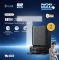 Ecovacs DEEBOT T80 OMNI Robot Vacuum & Mop Hitam 18000Pa LiDAR