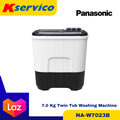 Panasonic NA-W7023B 7kg Twin Tub Washing Machine - White with Dark Gray Base