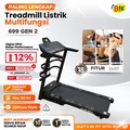 Bfit 699 Treadmill Listrik Multifungsi - Motor Dinamo 2 HP, Layar LCD, Sistem Penyangga Rendah Dampak