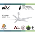 Kipas Siling deka SCX56PRO 56" 5 Blade DC Inverter dengan Remote Control (Matt Black / Matt White)