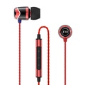 SoundMAGIC E10C IEM - In-Ear Monitor HiFi Stereo Earphones with Microphone, 10mm Neodymium Driver, Black/Gold, Red, Blue