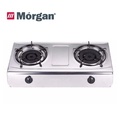 Morgan MGS-5515 Dapur Gas 2 Burner Stainless Steel untuk Kegunaan Rumah
