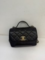 Chanel Business Affinity Small 翻蓋肩背包 黑色 荔枝紋牛皮 19.5cm A93749