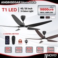 INOVO T1 40" Kipas Siling LED 5-Blade 16-Speed Remote Control
