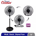 Cosmos SIF 1804S Kipas Angin 3-in-1 Stand, Wall & Desk Fan