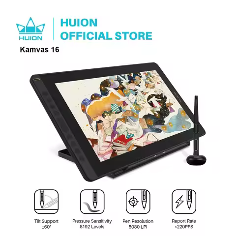 HUION Kamvas 16 (2021) จอวาดภาพกราฟิก 16 นิ้ว IPS 120% sRGB
