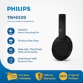 Philips TAH6509 Over-Ear Wireless Headphone Hitam ANC