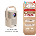 Yaber T2 โปรเจคเตอร์พกพา 1080P FHD ความสว่าง 450 ANSI lumens สีครีม