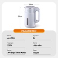 Alltou Panci Listrik Serbaguna 2L Stainless Steel 2L Abu-abu