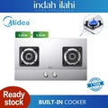 Midea MGH-8216SS Dapur Gas Stainless Steel 72cm, 2 Pembakar Besi Tuang dengan Kekuatan 3.5kW