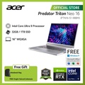 Acer Predator Triton Neo 16 PTN16-51 Laptop Gaming Gray, Intel Ultra 9, RTX4060