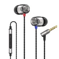 SoundMAGIC E10C IEM - In-Ear Monitor HiFi Stereo Earphones with Microphone, 10mm Neodymium Driver, Black/Gold, Red, Blue