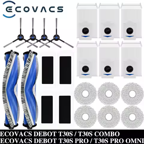 Ecovacs T30S Combo - Robot Vacuum Cleaner with Handheld, 11000 Pa Suction Power, Black, 2.75 L Dust Bin Capacity