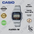 Casio A168WA-1 Jam Tangan Digital Perak Stainless Steel Unisex