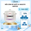 Nồi cơm áp suất Masuto MSPC05 - 5L, Trắng, 10 chức năng nấu