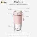 Máy xay sinh tố cầm tay Bear LLJ-B03C1, 300ml, Xanh/Trắng/Trong suốt, Hồng, 7.2x17.6cm