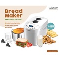 Giselle Pembuat Roti KEA0345 850W, Saiz L (3.0LB), Putih dengan Dual Blades dan 15 Program