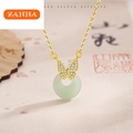 Butterfly Jade Kalung Emas Asli