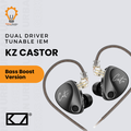 KZ Castor Dual Dynamic Driver Metal In-Ear Earphone - Silver/Black