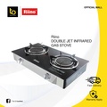 Riino 702I Dapur Gas Hibrid dengan Plat Kaca Tempered - 670mm x 370mm x 90mm, 8kg