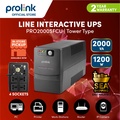 Prolink PRO2000SFCU 2000VA/1400W UPS Power Backup dengan AVR untuk Komputer, Modem, Router, NAS, Jaringan & CCTV
