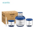 Ecentio 3 IN 1 Food Chopper, Pengolah Makanan Multifungsi 2.5L Kaca & Stainless Steel