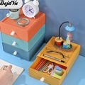 Dejavu HSB106 Rak Susun Kosmetik Penyimpan Serbaguna Storage Organizer - Plastik, Size Besar, Biru/Kuning