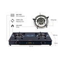 Bếp gas dương Goldsun BA2207 - Kính cường lực, 2 đầu đốt đồng thau, màu đen