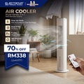 Electrova iPure Series ET-FAN01 Bladeless Tower Fan - 3 Kekuatan, Oszilasi 60 Darjah, Kawalan Jauh & Skrin Sentuh