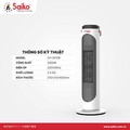 Máy sưởi gốm Ceramic Saiko CH-2010R 2000W - Trắng, Kích thước 21x21x62cm