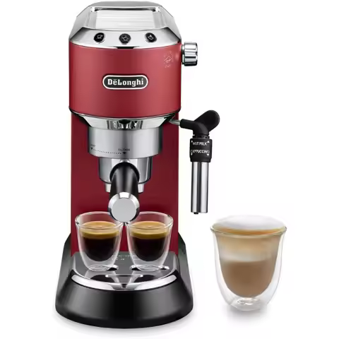 Máy Pha Cà Phê DeLonghi EC685.R - Dòng Dedica Style, Màu Đỏ, 1100ml, 2 Tách, 1300W