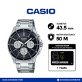Casio MTP-1374D-1A3 Jam Tangan Pria Chronograph Stainless Steel