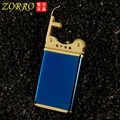 ZORRO Z567 Korek Api Isi Ulang Bahan Bakar Bensin Logam Tipis 58x36x8mm Pilihan Warna: Emas, Abu-abu, Hitam, Silver, Biru