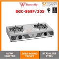 Butterfly BGC-868/343 Dapur Gas Stainless Steel 2 Burner untuk Masakan Harian