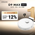 Dreame D9 Max Gen 2 Penyedut Debu Robot 3000Pa Suction, 150m² Coverage Area, 5.7L Dust Bin Capacity