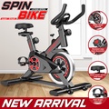 BG SPORT Sepeda Spinning Bike S303 - Merah, Hitam, Putih - Baja Kuat dengan Monitor LED dan Roda Silent