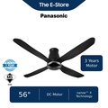 KDK K14ZW 56" Sensa 4 Ceiling Fan - Elegant Grey, DC Motor, 9 Speed Remote Control
