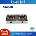 Cornell CGS-G155GIR Infrared Glass Stove - Dapur Gas Api Merah 2 Burner