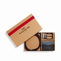 โค้ช C8278 ชุดของขวัญกระเป๋าใส่บัตรและเข็มขัด Signature Canvas สี Charcoal/Denim
