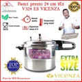 Presto Vicenza V324ES 8 Liter, Panci Presto 24 cm Warna Silver dengan Katup Pengaman