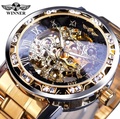Winner DIAMOND GOLD Jam Tangan Mekanik Pria Emas Baja Tahan Karat