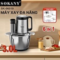 Máy Xay Đa Năng SOKANY SK-06019 Dung Tích 3L, Cối Inox, Màu Đen