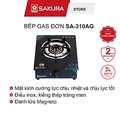 Bếp Gas Đơn Sakura SA-310AG - Mặt Kính Cường Lực, Nhỏ Gọn, Tiện Dụng