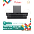 Faber FABERJET TOPHERRA 90BK Chimney Hood - 90cm, Hitam, 900m³/h