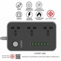 ldnio SC3604 ปลั๊กไฟพ่วง 3 ช่อง + USB 6 Port 2 เมตร