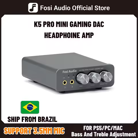 Fosi Audio K5 Pro Mini Stereo Gaming DAC/Headphone Amplifier สีดำ ขนาดกะทัดรัด