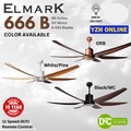 Kipas Siling Elmark 666B 66" DC Motor LED Light 3 Tone 12 Speed Remote Control